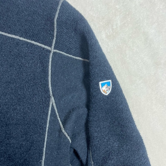 Kuhl Men's XL Quarter Zip Pile Sweater - Dark Blue with Gray Accents - Picture 3 of 7